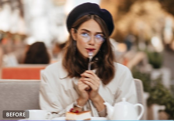 PhotoDirector App - Unblur Image Before