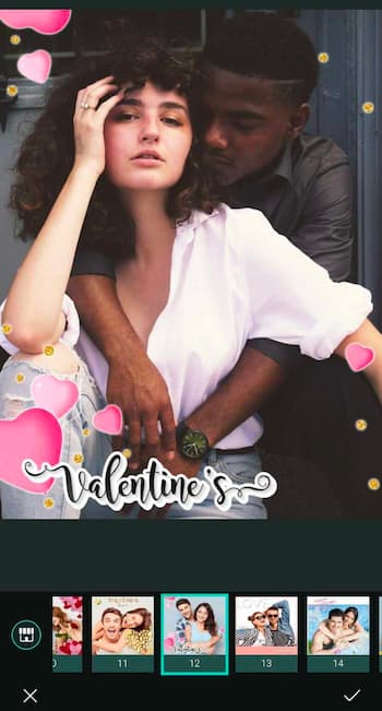PhotoDirector App - Liebe-Bilderrahmen einfügen