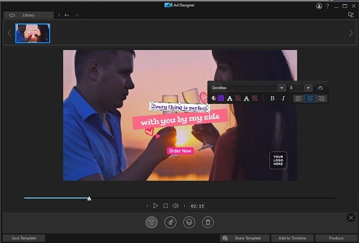 PowerDirector - Edit Text Template