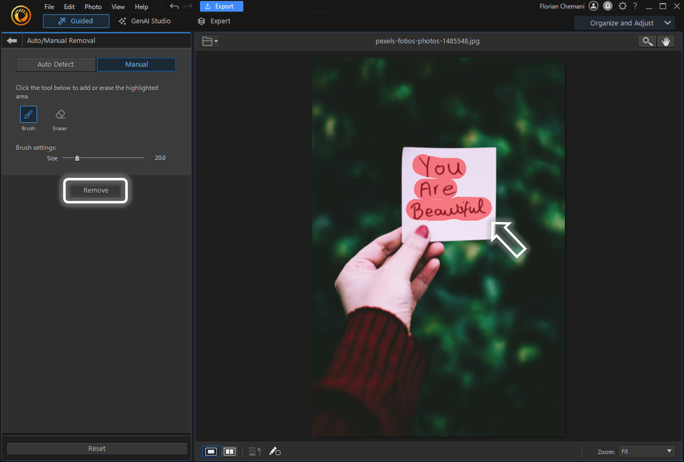Tutorial PC 3 - Remove text from photo