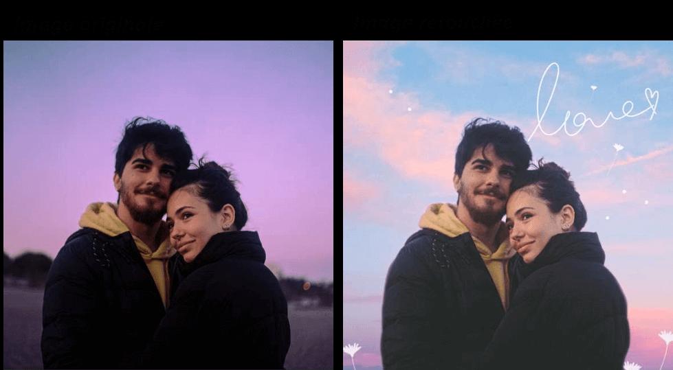 PhotoDirector - Modification du fond d'une photo pour créer une superbe image de Saint-Valentin
