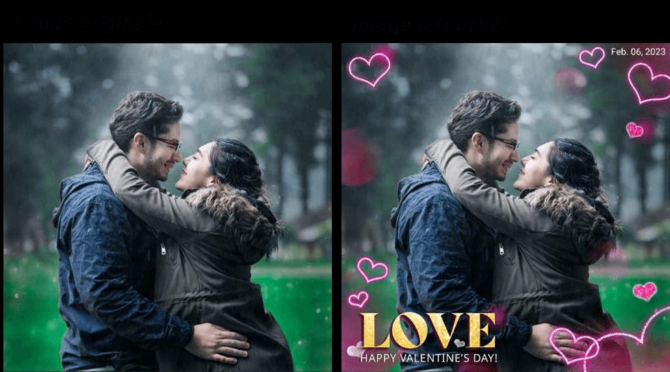 PhotoDirector - Ajout d'un cadre photo émouvant pour créer une superbe image de Saint-Valentin