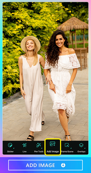 PhotoDirector — Tap “Add Image” and Select Your Photo