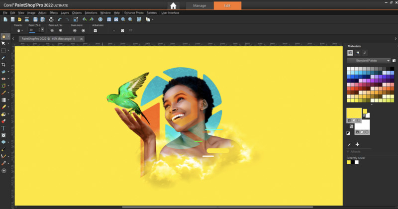 PaintShop Pro Interface - Software per rimuovere lo sfondo delle immagini