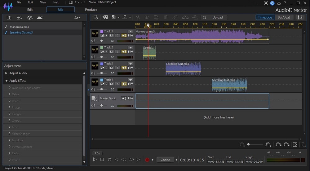 AudioDirector Essential Interface