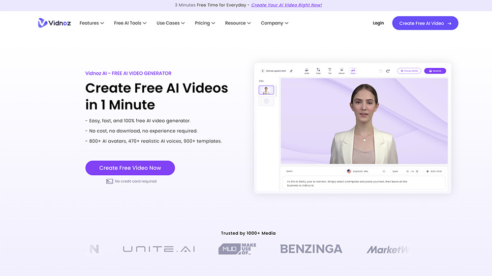 Vidnoz AI Interface