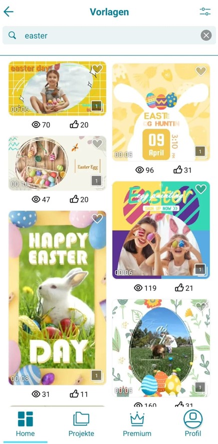 Promeo - Story & Reels Maker mit Vorlagen für schöne Osterkarten