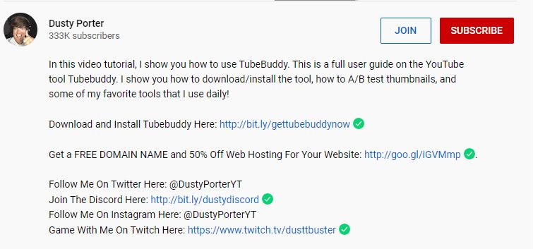 YouTube Videobeschreibung
