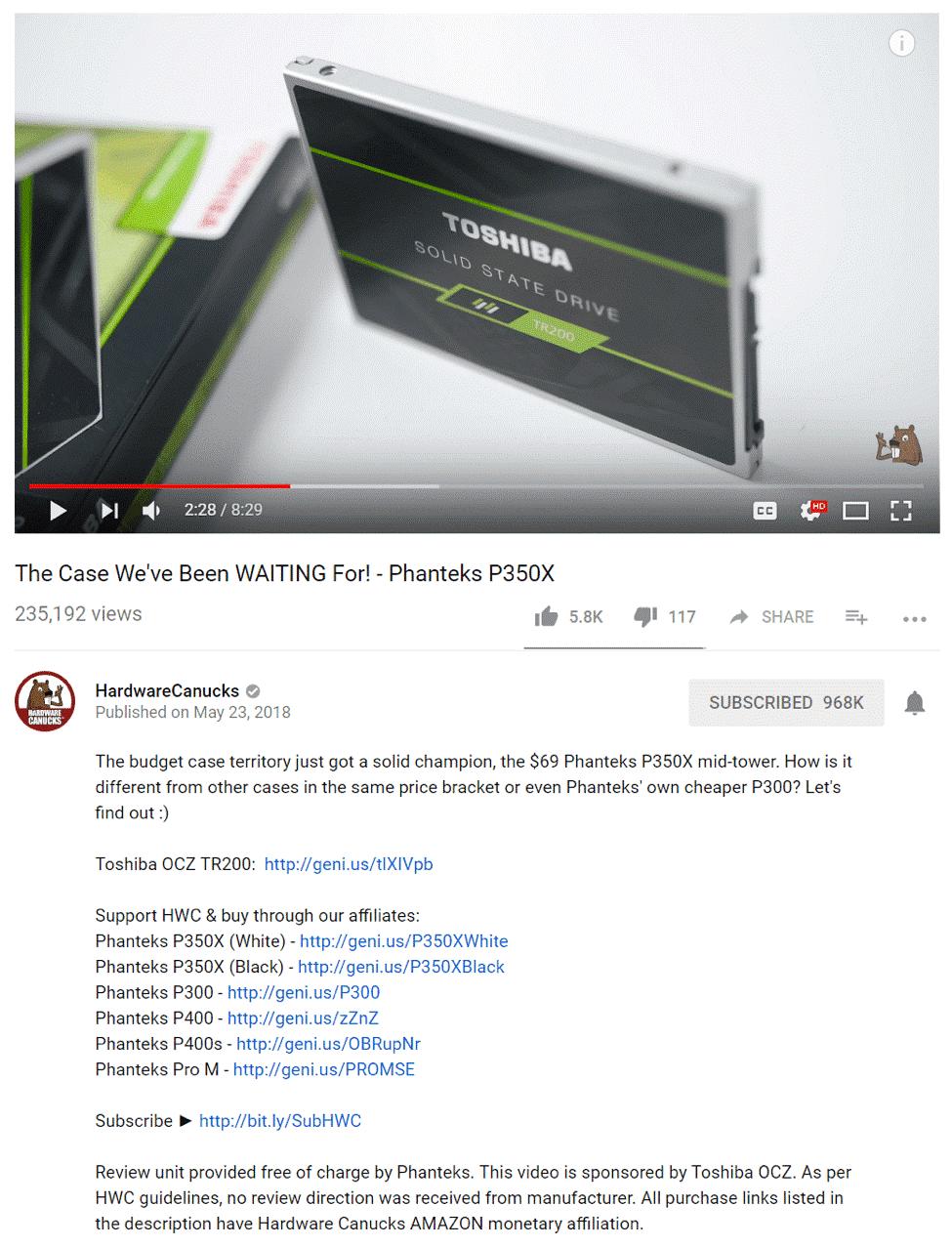 YouTube Video Affiliate
