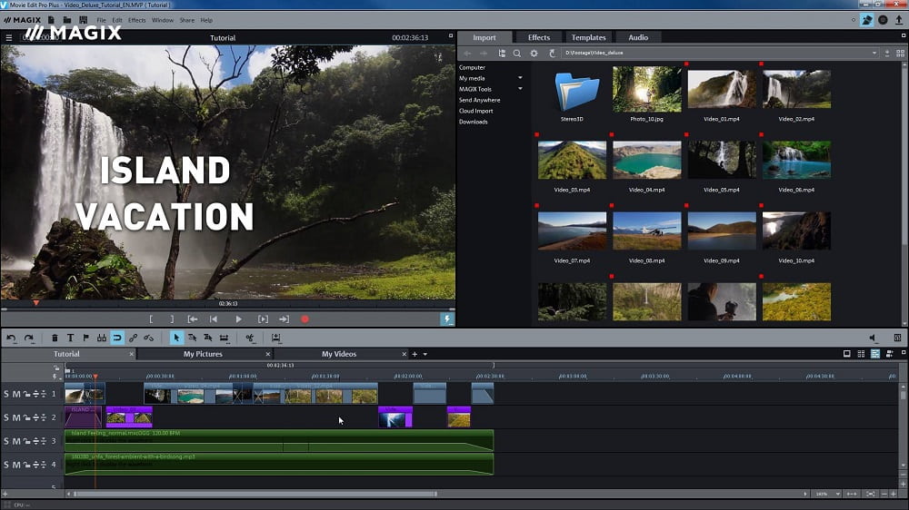 Magix Movie Studio Interface