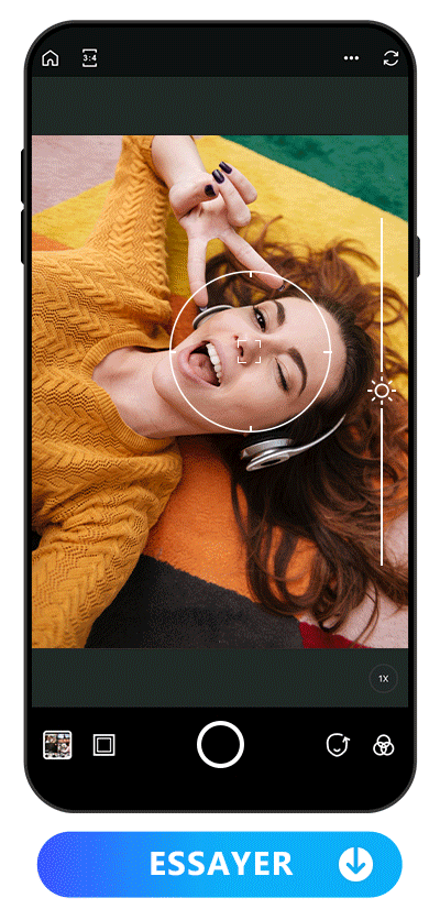 Démonstration des possibilités avec l'appareil photo de l'application PhotoDirector