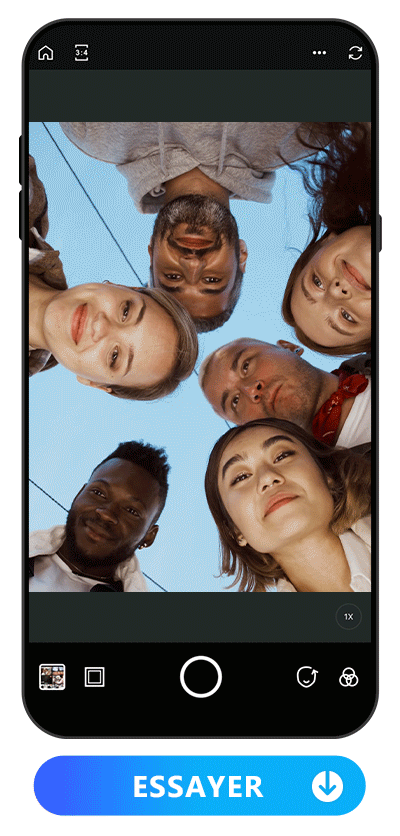 Démonstration des possibilités avec l'appareil photo de l'application PhotoDirector