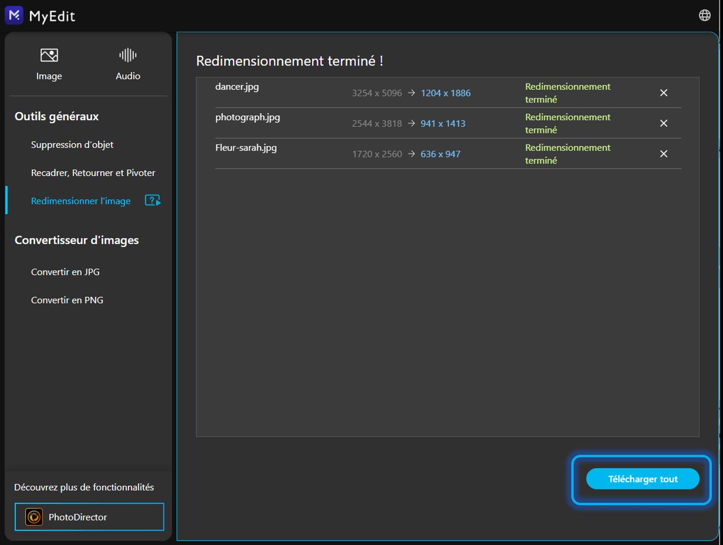 Tutoriel - Redimensionner une image en ligne - Etape 4