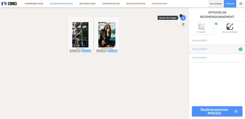 IloveIMG - Redimensionner jusqu'à 60 images en ligne