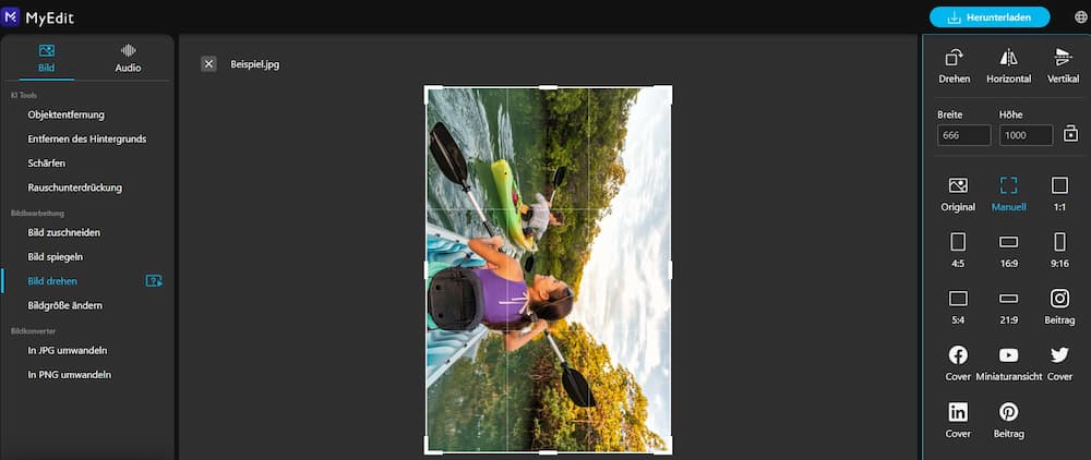 MyEdit - Bilder online drehen
