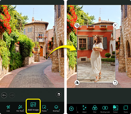 PhotoDirector App - Add a picture to a picture