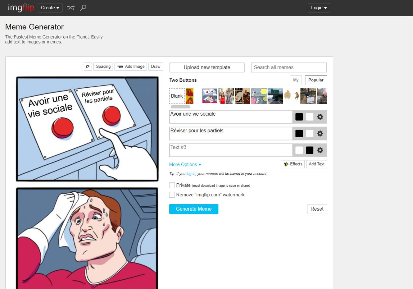 Imgflip - Solution en ligne pour créer un mème