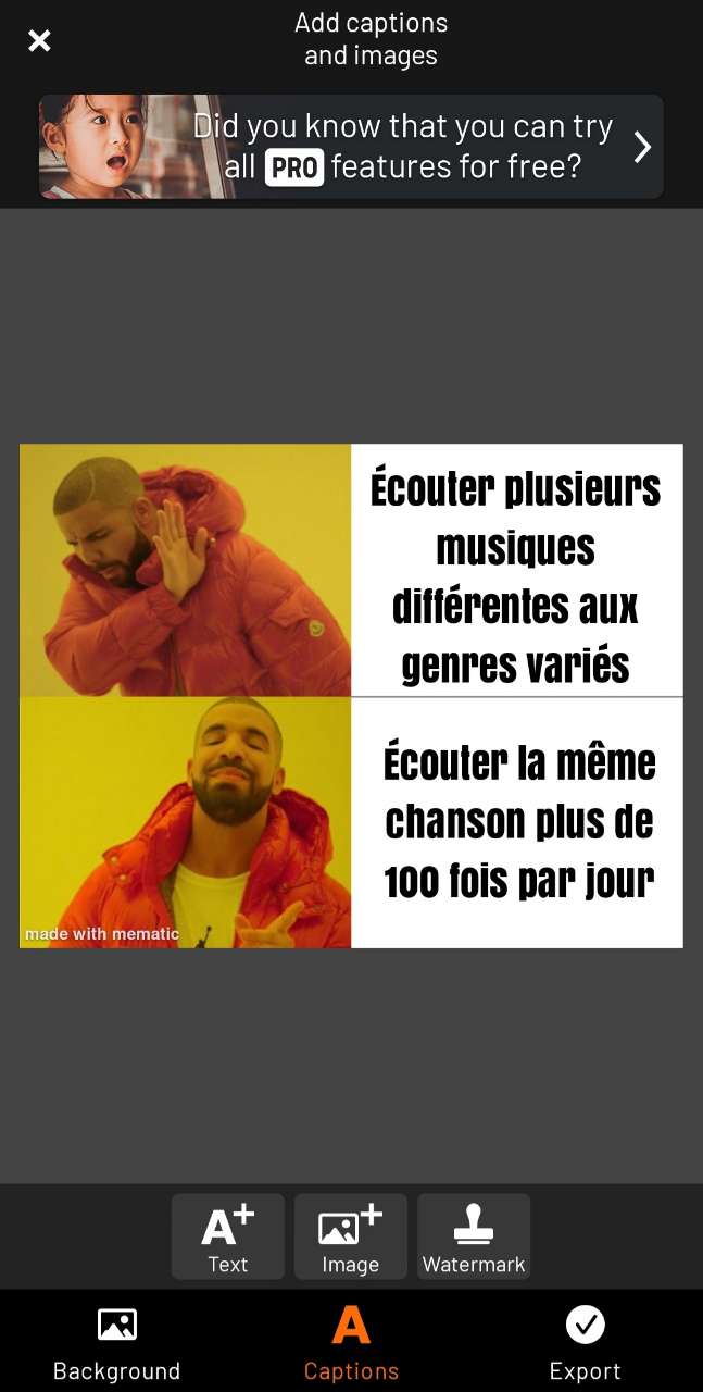Mematic - Application pour créer un mème