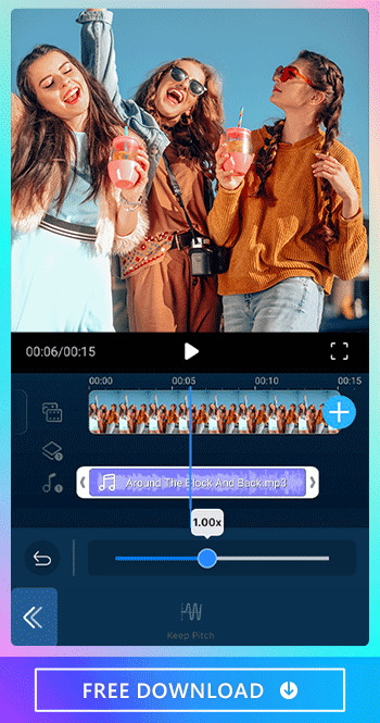 PowerDirector - Speed up music