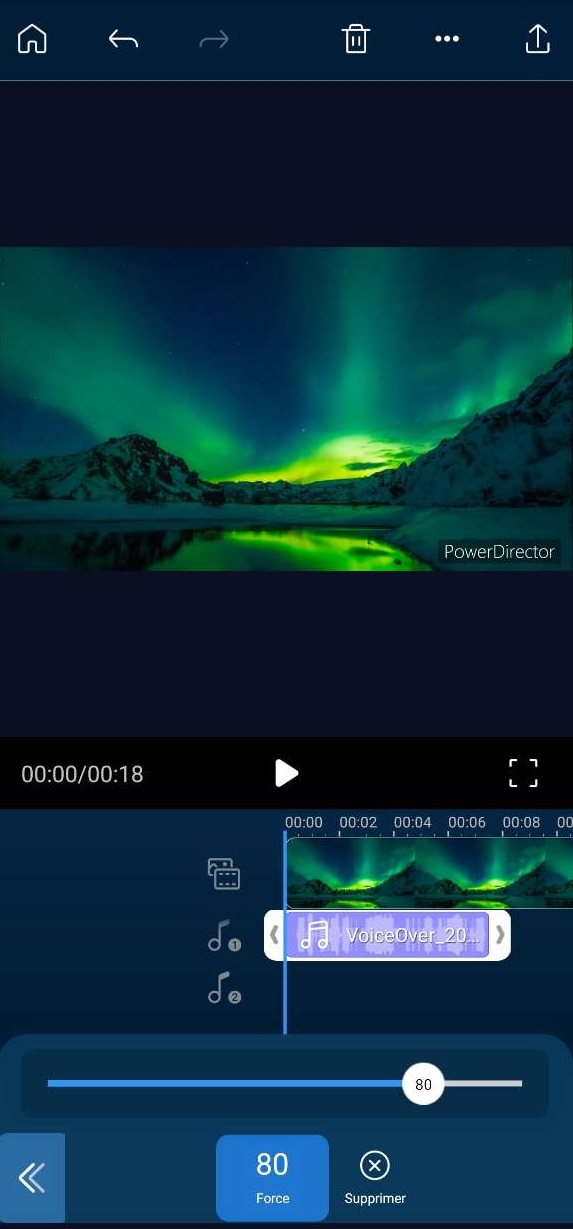 etape 7 powerdirector supprimer bruit de l'enregistrement vocal