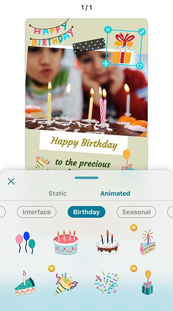 Add Birthday Stickers