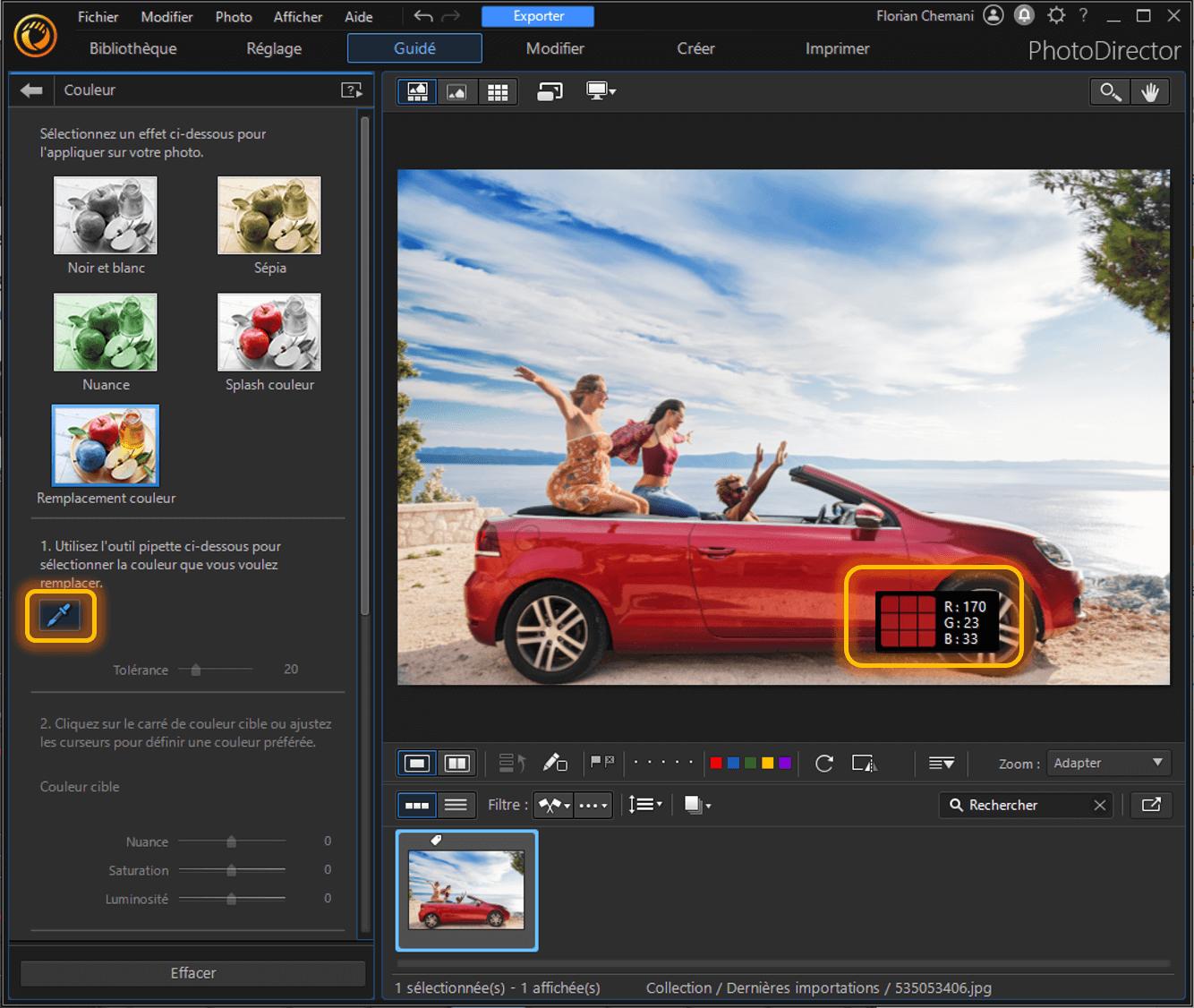 TUtoriel sur le changement de couleur sur une image - Etape 4