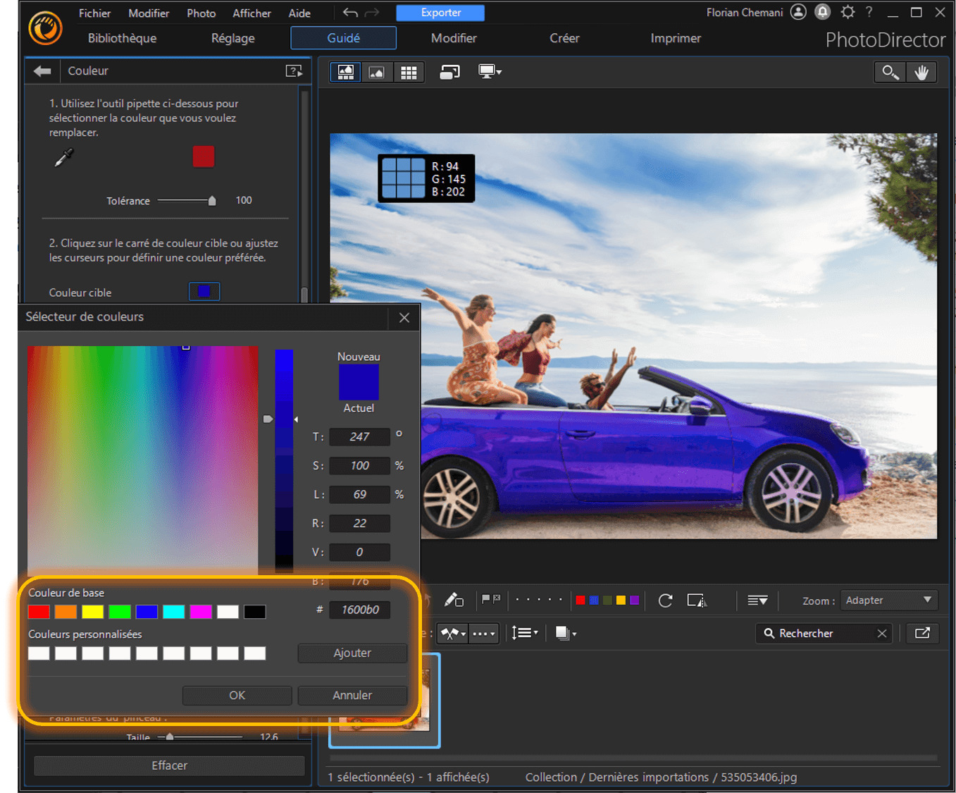TUtoriel sur le changement de couleur sur une image - Etape 5