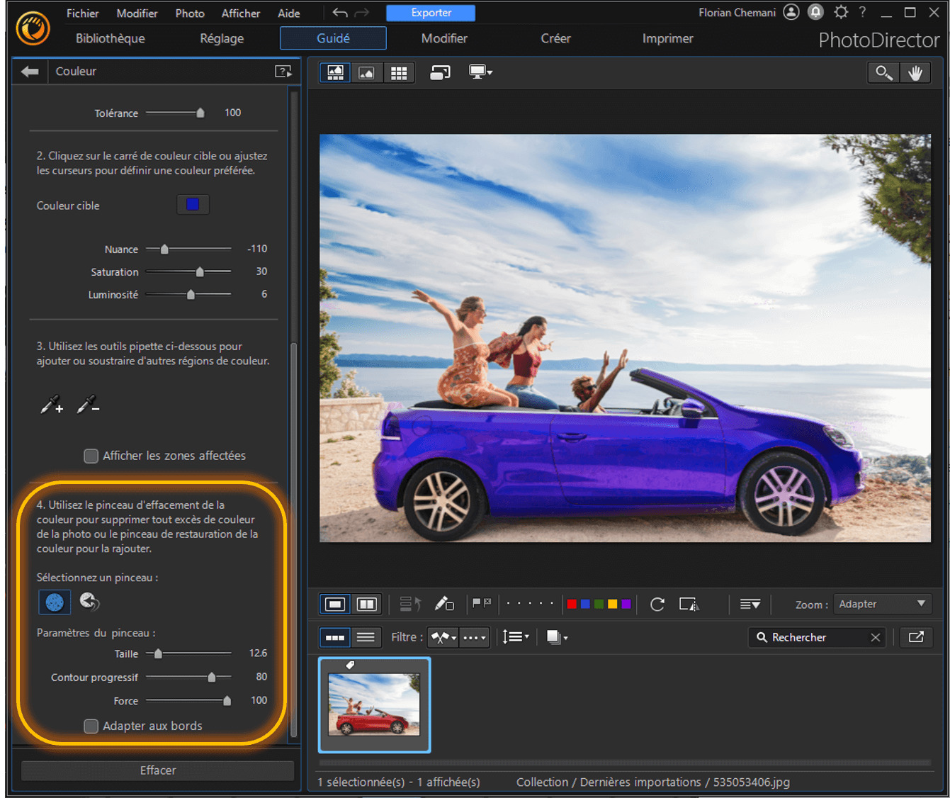 TUtoriel sur le changement de couleur sur une image - Etape 6