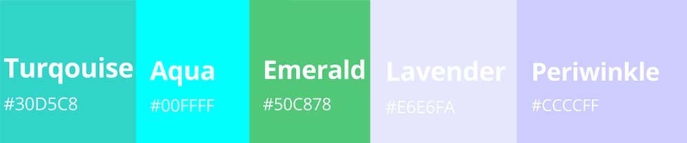 Colors Similar to Teal