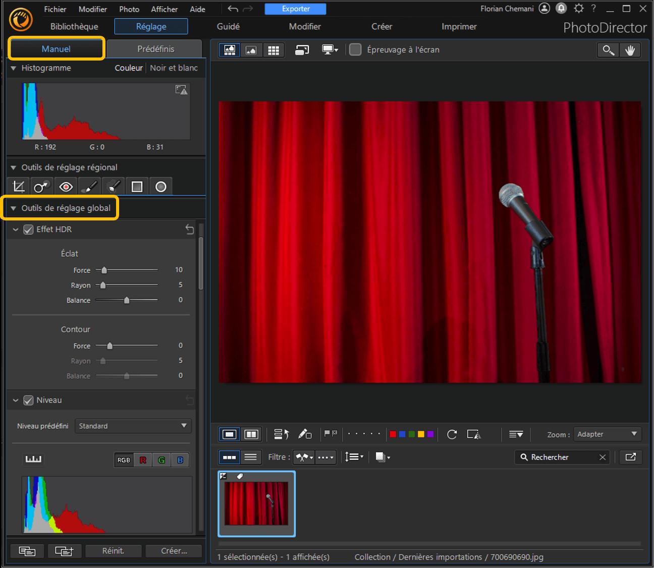 PhotoDirector - Adjust Filter