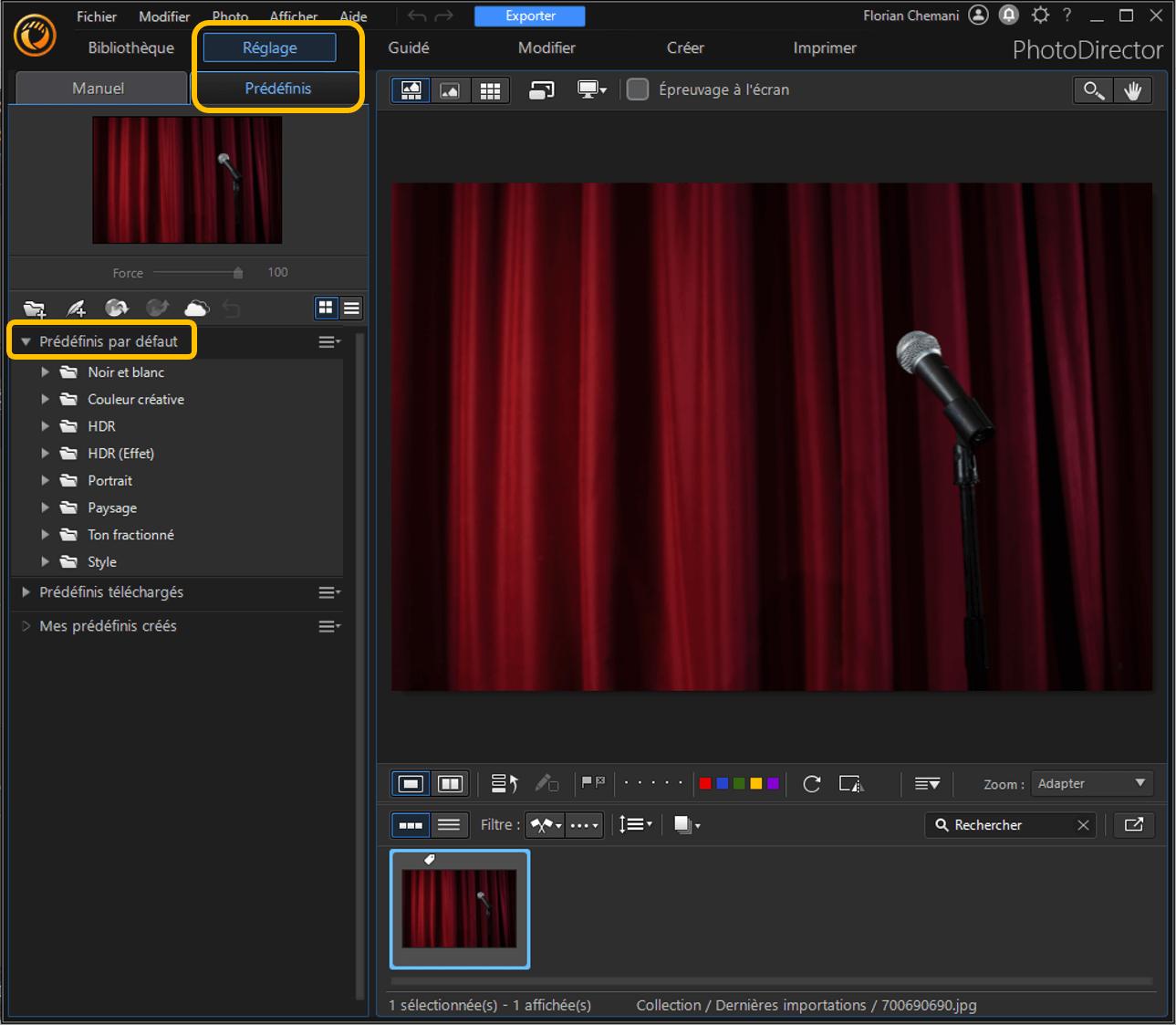 PhotoDirector - Presets