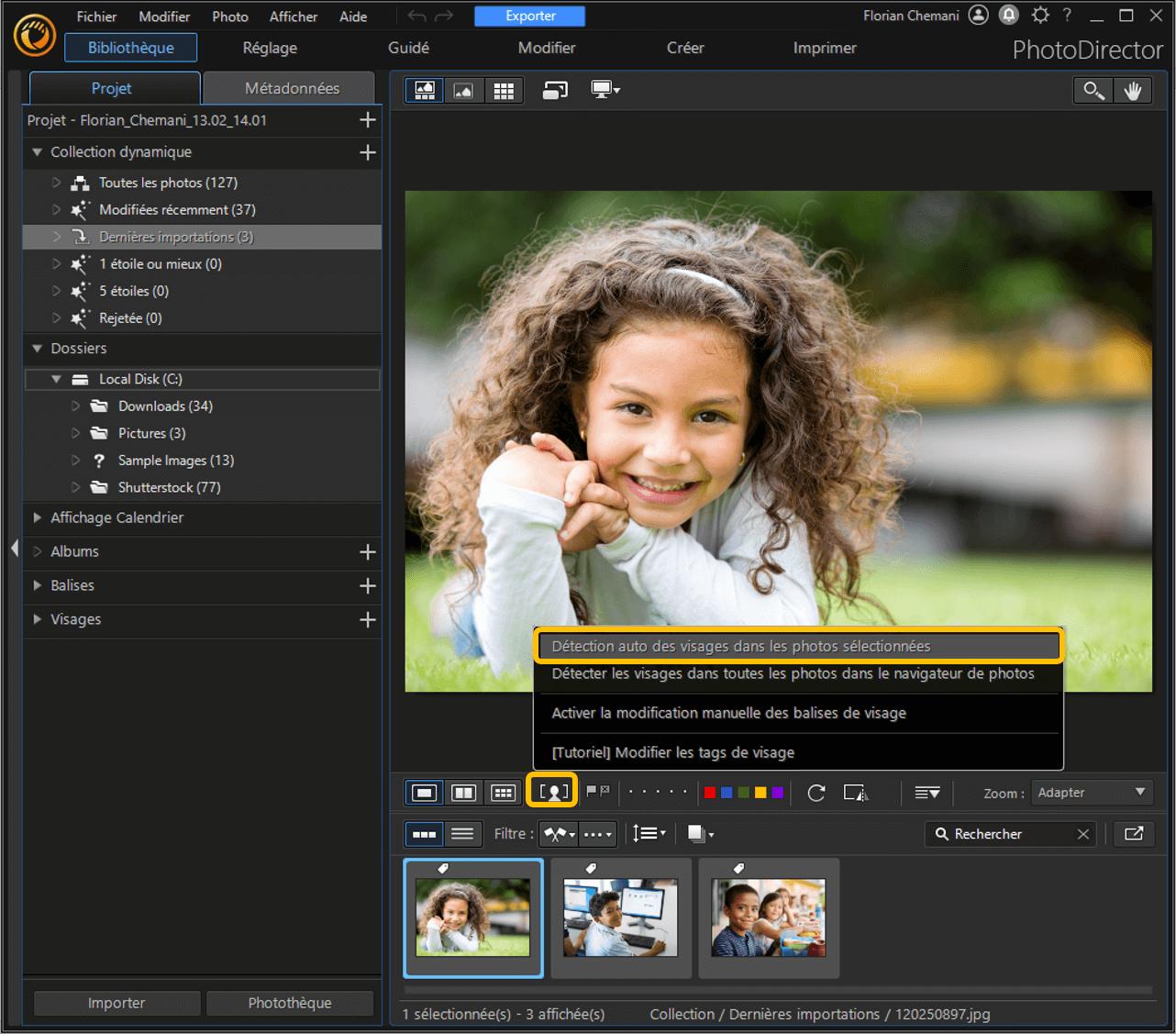 PhotoDirector - Organiser des images