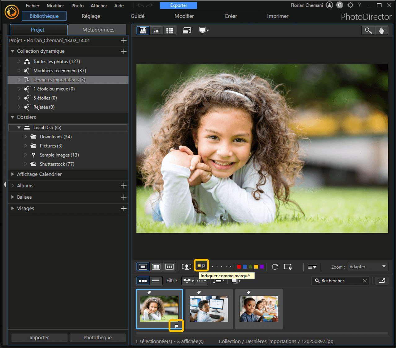 PhotoDirector - Organiser des images