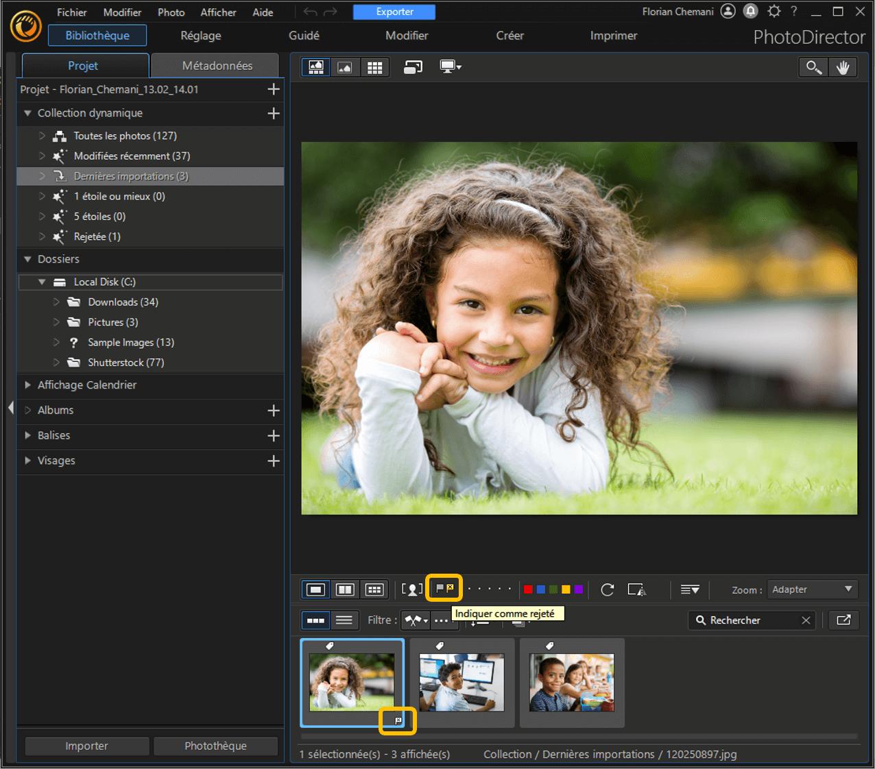 PhotoDirector - Organiser des images