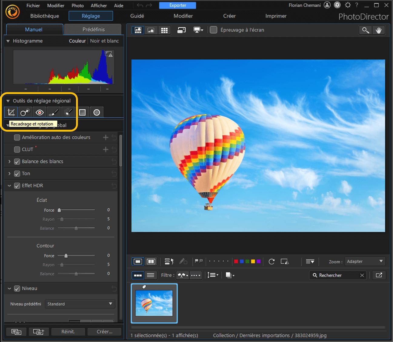 PhotoDirector - Adjustments