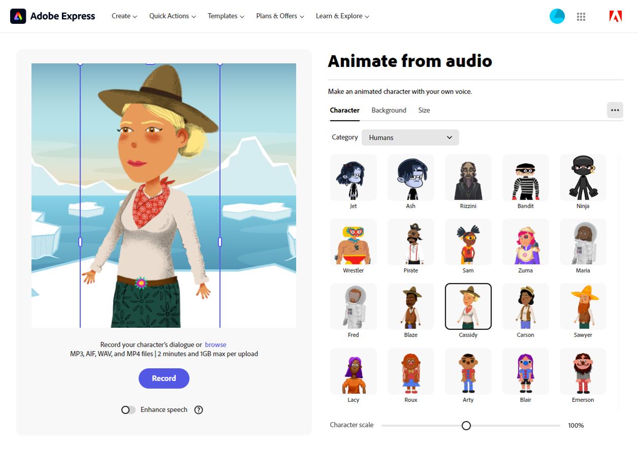 Adobe Express - Créer un avatar vidéo