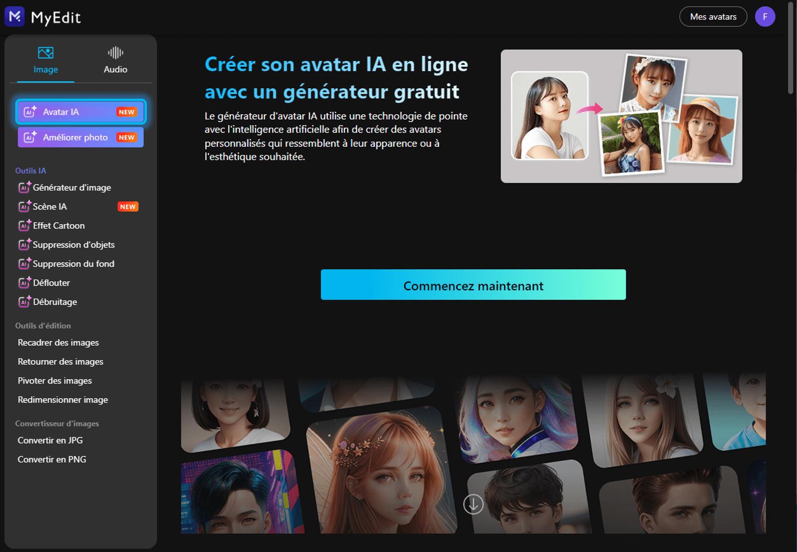 Créer un avatar en ligne avec le site MyEdit - Etape 1