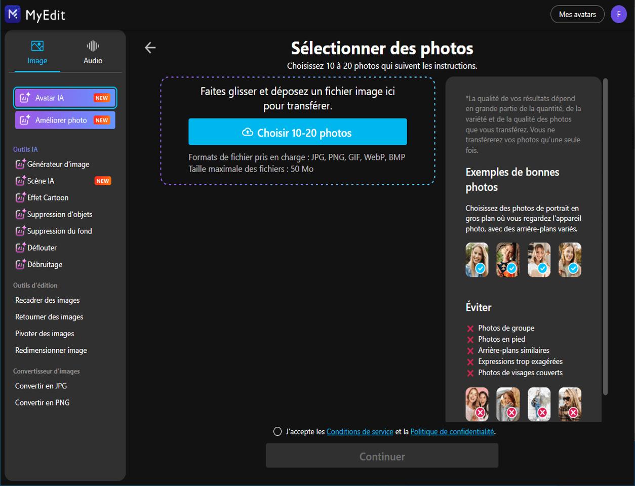 Créer un avatar en ligne avec le site MyEdit - Etape 4