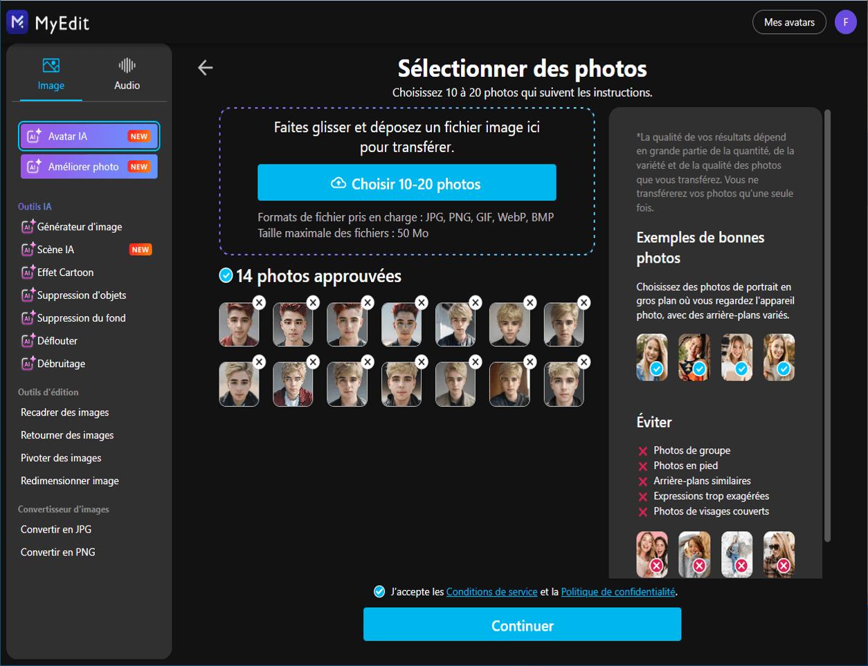 Créer un avatar en ligne avec le site MyEdit - Etape 5