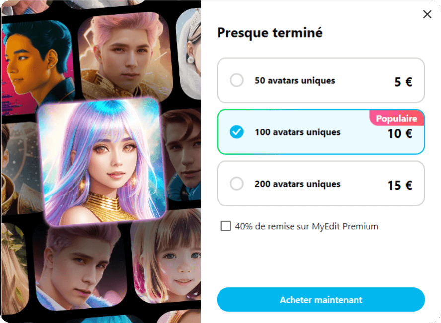 Créer un avatar en ligne avec le site MyEdit - Etape 6