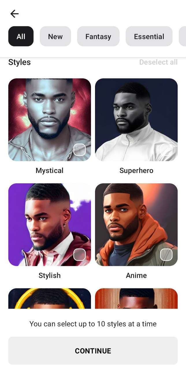 Lensa - Créer un avatar parmi de nombreux styles différents