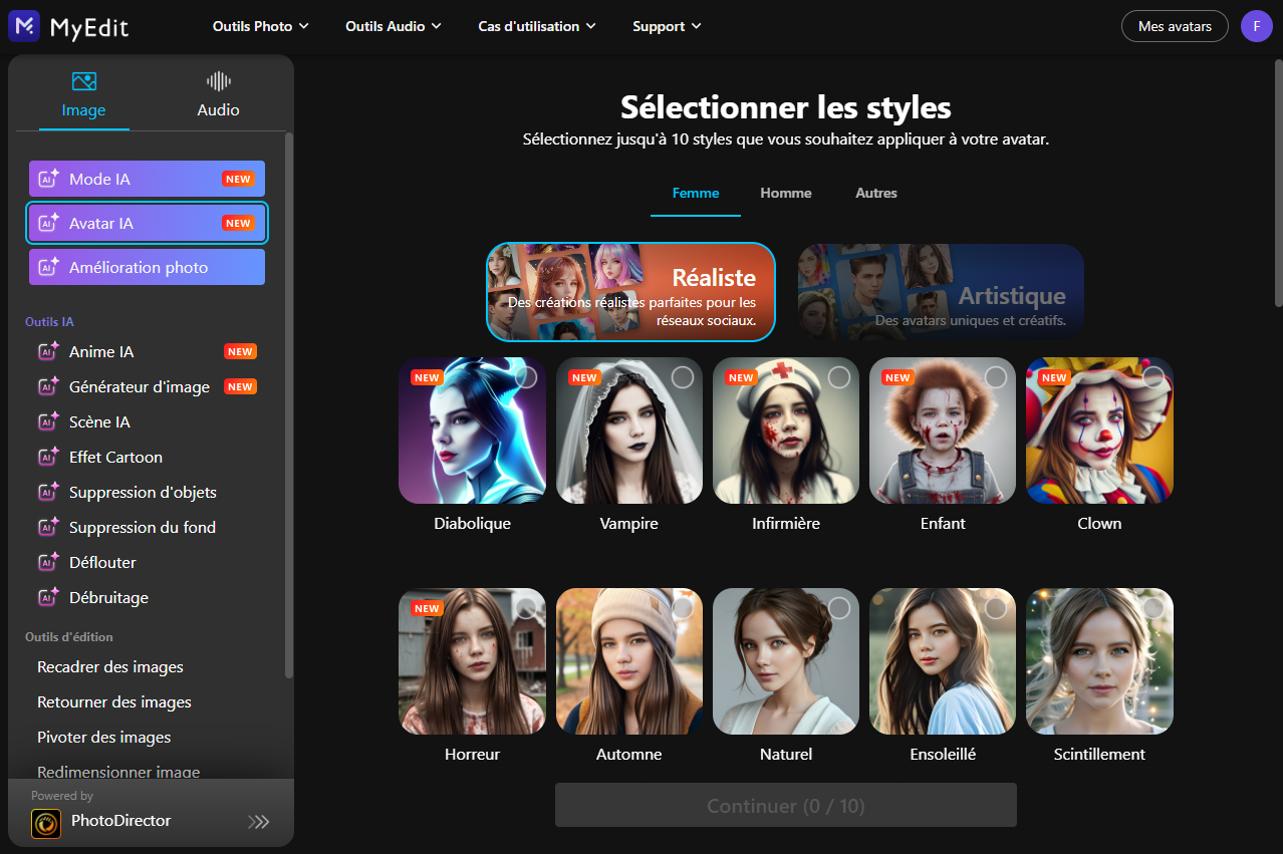 MyEdit - Meilleur site en ligne pour créer un avatar