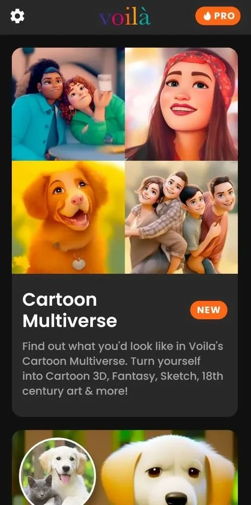 Voila AI Artist interface