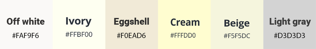 Colors Similar to White