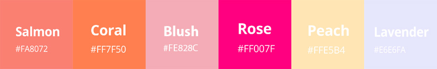 Colors Similar to Pink