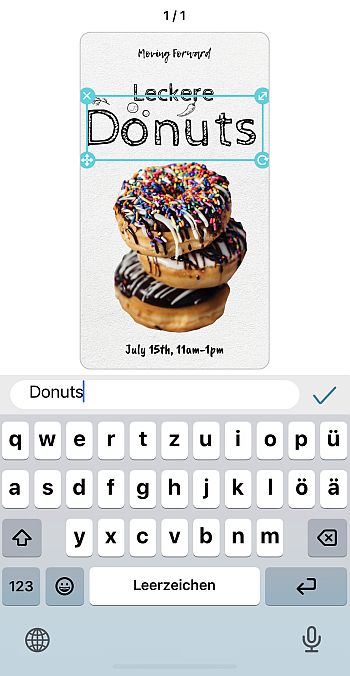 Promeo - Texte auf dem Poster anpassen