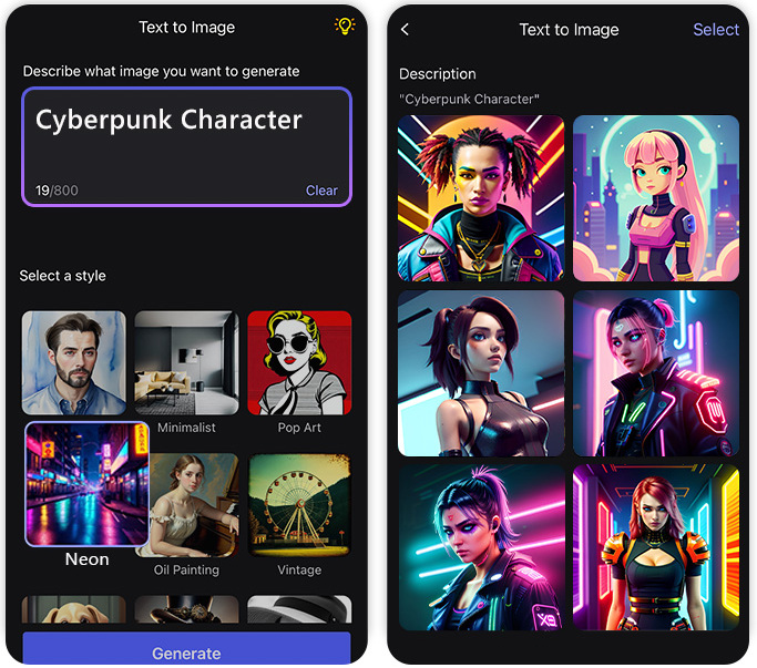 MyEdit App - App especializada en generación de avatares mediante IA