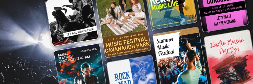 Créer une affiche de concert et festival de musique avec des modèles gratuits