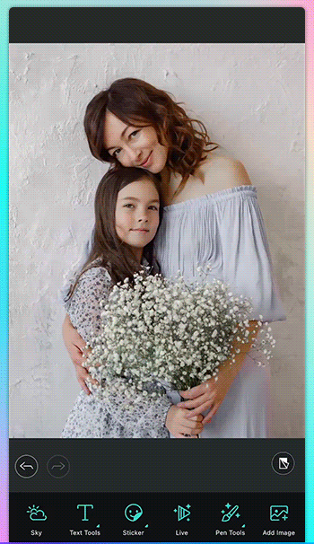 PhotoDirector App - Ajouter des stickers sur votre image de la fête des mères