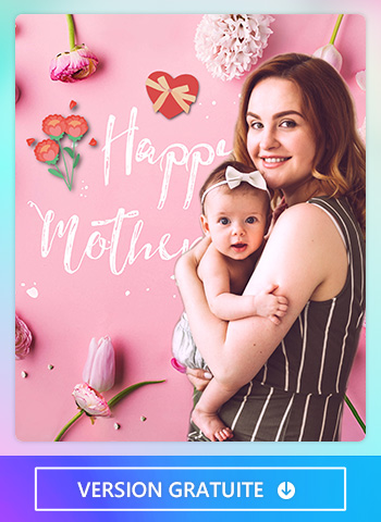 PhotoDirector App - Image de la fête des mères avec bouquet de fleurs